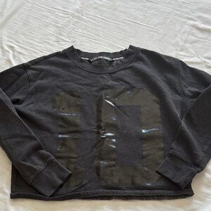 Victoria's Secret Sport Dark Gray Cropped Sweatshirt with Number Print